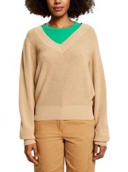 ESPRIT Sweter w kolorze beżowym rozmiar: XS. Brązowe swetry klasyczne damskie Esprit, xs, bez kołnierzyka. Za 57.06 zł.
