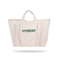 Torba fitness płócienna 30 l beżowa Athletic Club. Brązowe torebki klasyczne damskie GYMBEAM, bez wzorów, z bawełny, bez dodatków. Za 75.90 zł.