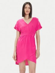 ONLY Sukienka codzienna 15317834 Różowy Tight Fit. Czerwone sukienki damskie Only, na co dzień, xl, bez wzorów, z wiskozy, bez kołnierzyka, bez ramiączek, proste. Za 79.99 zł.