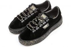 Buty damskie Puma Basket Platform Velvet sneakersy sportowe 38. Czarne buty sportowe na co dzień damskie Puma, z aplikacjami, z materiału, trekkingowe. Za 356.16 zł.