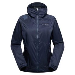 Damska kurtka turystyczna La Sportiva Across Lite. Niebieskie kurtki damskie La Sportiva, s, bez wzorów, z materiału, bez kaptura. Za 932.60 zł.