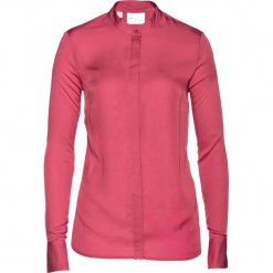 Bluzka ze stójką Premium bonprix malinowy. Czerwone bluzki damskie bonprix, bez wzorów, bez kołnierzyka, bez ramiączek. Za 44.99 zł.