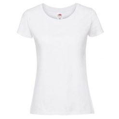 Koszulka Damska Iconic 195 Premium Ringspun Cotton T-shirt. Białe bluzki damskie Fruit of the Loom, xl, bez wzorów, bez kołnierzyka. Za 29.99 zł.