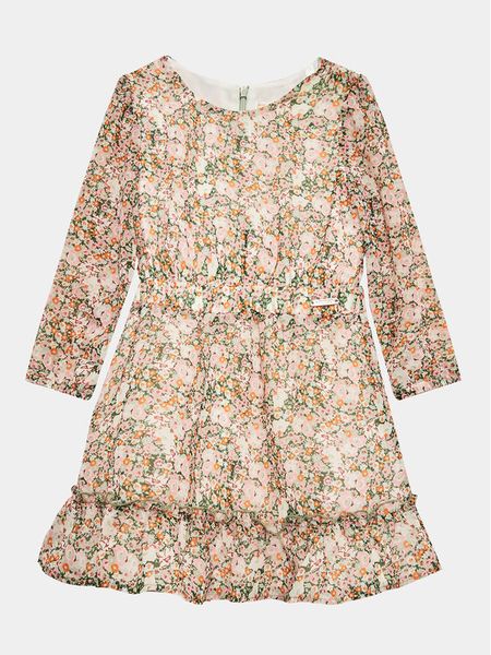 Guess Sukienka codzienna Chiffon K3YK11 WA2T0 Kolorowy Regular Fit. Sukienki dziewczęce Guess, z aplikacjami, z syntetyku, bez ramiączek. Za 159.99 zł.
