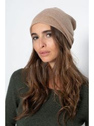 Perfect Cashmere Kaszmirowa czapka "Lauren" w kolorze beżowym rozmiar: onesize. Brązowe czapki zimowe damskie Perfect Cashmere, z kaszmiru. Za 191.42 zł.