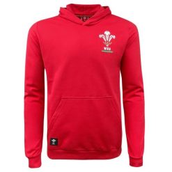 Bluza z kapturem Walia Rugby XV Merch CA Groc. Czerwone spodnie dresowe damskie Macron, bez wzorów, z dresówki. Za 296.50 zł.