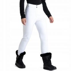 Softshellowe spodnie narciarskie dla kobiet Dare2B Sleek II DWL562. Białe spodnie dresowe damskie Dare 2b, na zimę, s, bez wzorów, z tkaniny. Za 149.99 zł.