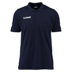 KOSZULKA Sportowa MĘSKA HUMMEL CORE COTTON POLO. Niebieskie koszulki polo męskie HUMMEL, l, bez wzorów, z materiału, bez ramiączek. Za 74.00 zł.