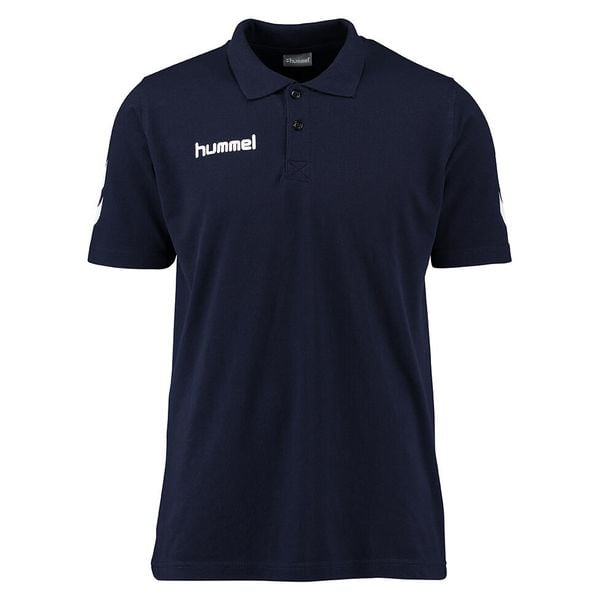 KOSZULKA Sportowa MĘSKA HUMMEL CORE COTTON POLO. Niebieskie koszulki polo męskie HUMMEL, l, bez wzorów, z materiału, bez ramiączek. Za 74.00 zł.