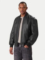 BOSS Kurtka skórzana Jakri 50552151 Czarny Regular Fit. Czarne kurtki męskie Boss, m, bez wzorów, bez kaptura. Za 2,199.00 zł.