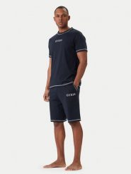 Guess Piżama U6GX03 KCAM1 Granatowy Regular Fit. Niebieskie piżamy męskie Guess, m, z aplikacjami, z bawełny, bez ramiączek. Za 269.99 zł.