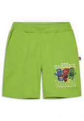 Spodenki Chłopięce LEGO Ninjago Pino300 Limonkowe. Zielone szorty męskie LEGO, z dresówki, bez kołnierzyka. Za 79.99 zł.