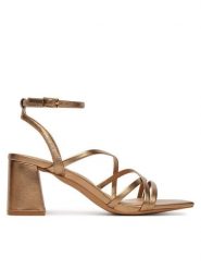 Aldo Sandały Esther 14039517 Złoty. Żółte sandały damskie Aldo, bez wzorów, ze skóry, bez obcasa, na słupku. Za 359.99 zł.