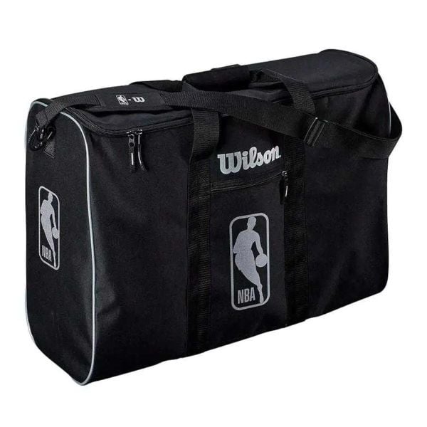 Autentyczna Torba Piłkarska NBA. Czarne torby męskie na ramię Wilson, bez wzorów, z materiału, na ramię. Za 159.99 zł.