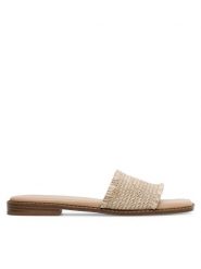DeeZee Klapki LS6115-02 Beżowy. Brązowe klapki damskie DeeZee, bez wzorów, z materiału, bez obcasa. Za 79.99 zł.