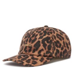 Czapka z daszkiem Guess. Brązowe czapki z daszkiem damskie Guess, z aplikacjami. Za 194.99 zł.