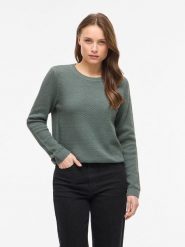 Vila Sweter "Vidalo" w kolorze zielonym rozmiar: XL. Zielone swetry klasyczne damskie Vila, xl, z bawełny, bez kołnierzyka. Za 119.95 zł.