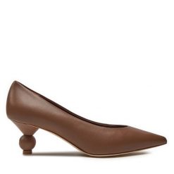 Czółenka Weekend Max Mara. Brązowe czółenka damskie Weekend Max Mara, bez wzorów, bez obcasa. Za 1,649.00 zł.