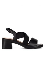 Lasocki Sandały RST-3248-04 Czarny. Czarne sandały damskie Lasocki, bez wzorów, z materiału, bez obcasa, na słupku. Za 169.99 zł.