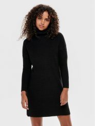 ONLY Sukienka dzianinowa Jana 15140166 Czarny Regular Fit. Czarne sukienki damskie Only, xs, bez wzorów, z dzianiny, bez kołnierzyka, bez ramiączek. Za 109.99 zł.