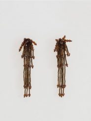 Kolczyki z koralikami - brązowy. Brązowe kolczyki damskie Reserved. Za 79.99 zł.