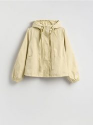 Kurtka z kapturem - jasnożółty. Żółte kurtki damskie Reserved, l, bez wzorów, z tkaniny, z kapturem. Za 179.99 zł.