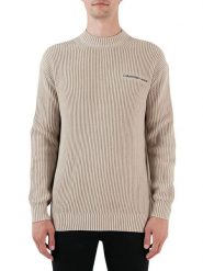 Calvin Klein Sweter w kolorze beżowym rozmiar: XXL. Brązowe swetry męskie CALVIN KLEIN, xxl, bez wzorów, z bawełny, bez kołnierzyka. Za 221.95 zł.