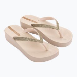 Japonki damskie Ipanema Mesh Chic Plat. Brązowe klapki damskie Ipanema, bez wzorów, z gumy, bez obcasa. Za 94.99 zł.