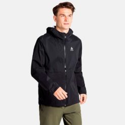 Kurtka techniczna męska Odlo AEGIS 2.5l Waterproof hardshell. Czarne kurtki męskie Odlo, l, bez wzorów, z hardshellu, sportowe, bez kaptura. W wyprzedaży za 578.80 zł.