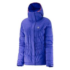 Kurtka narciarska damska Salomon Stormpulse. Fioletowe kurtki damskie Salomon, s, bez wzorów, z poliesteru, bez kaptura, narciarskie. Za 517.00 zł.