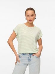 Vero Moda Koszulka w kolorze zielonym rozmiar: S. Zielone bluzki damskie Vero Moda, s, bez wzorów, z lyocellu, bez kołnierzyka. Za 43.88 zł.