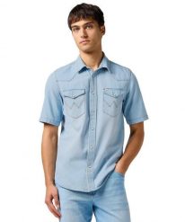 MESKA KOSZULA WRANGLER SS WESTERN SHIRT AUTHENTIC TINT 112362742. Koszule męskie Wrangler, xl, bez wzorów, bez kołnierzyka, bez ramiączek. Za 149.99 zł.