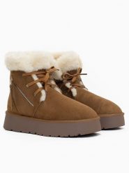 Blackfield Botki zimowe "Celia" w kolorze brązowym rozmiar: 37. Brązowe botki damskie Blackfield, na zimę, bez obcasa, na platformie, bez zapięcia. Za 166.10 zł.