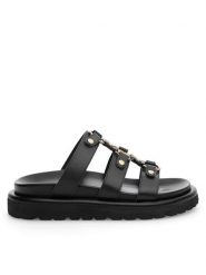 Badura Klapki WFA2591-1Z Czarny. Czarne klapki damskie Badura, bez wzorów, ze skóry, bez obcasa. Za 249.99 zł.