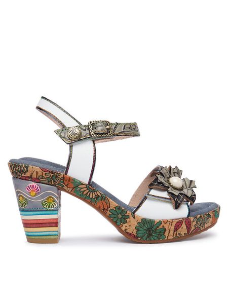 Laura Vita Sandały Nellao 31 Szary. Szare sandały damskie Laura Vita, bez wzorów, ze skóry, bez obcasa, na słupku. Za 439.99 zł.