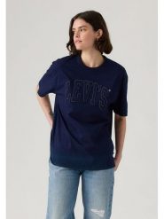 Levi's Koszulka w kolorze granatowym rozmiar: S. Niebieskie bluzki damskie Levi's, s, bez wzorów, z bawełny, bez kołnierzyka. Za 115.24 zł.