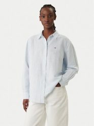 Tommy Jeans Koszula DW0DW22209 Błękitny Relaxed Fit. Niebieskie koszule damskie Tommy Jeans, xxs, bez wzorów, z jeansu, bez kołnierzyka, bez ramiączek. Za 409.99 zł.