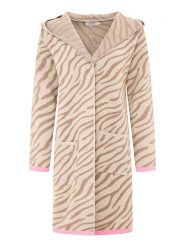 Zwillingsherz Kardigan "Zebra" w kolorze beżowym rozmiar: L/XL. Brązowe kardigany damskie Zwillingsherz, l, bez wzorów. Za 235.95 zł.