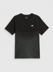 4F T-shirt regular z nadrukiem męski - czarny XXL. Czarne t-shirty męskie 4f, m, bez wzorów, z materiału, bez kołnierzyka. Za 89.99 zł.