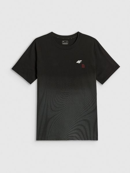4F T-shirt regular z nadrukiem męski - czarny XXL. Czarne t-shirty męskie 4f, m, bez wzorów, z materiału, bez kołnierzyka. Za 89.99 zł.