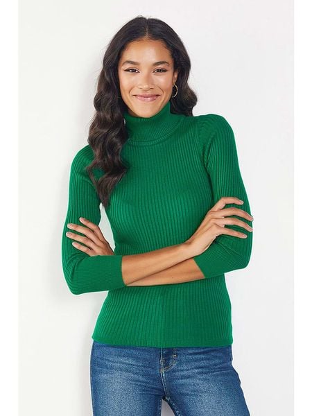 Milan Kiss Sweter w kolorze zielonym rozmiar: M. Zielone golfy damskie Milan Kiss, m, bez wzorów, z bawełny, bez ramiączek. Za 101.45 zł.