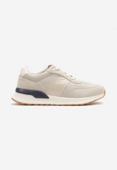 Beżowe Buty Sportowe Sneakersy z Ozdobnym Napisem Zaliadne. Brązowe buty sportowe na co dzień męskie Born2be, bez zapięcia. Za 119.99 zł.