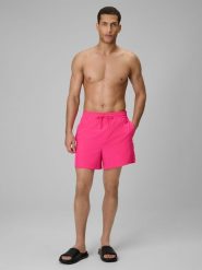 4F Spodenki plażowe boardshorty męskie - różowe S. Czerwone kąpielówki męskie 4f, m, bez wzorów, z materiału, do pływania. Za 79.99 zł.