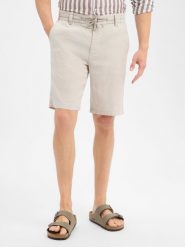 BOSS Orange Bermudy z zawartością lnu - Chino_Tapered_DS_3S Mężczyźni beżowy, 30. Brązowe szorty męskie Boss Orange, bez wzorów, klasyczne. Za 429.95 zł.