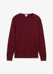 Cienki sweter z wysokogatunkowej wełny merino. Czerwone swetry męskie bonprix, l, bez wzorów, z bawełny, bez kołnierzyka. Za 149.99 zł.