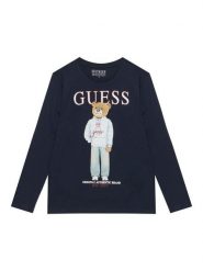 Guess Bluzka L6YI20 K3752 Granatowy Regular Fit. Niebieskie t-shirty chłopięce Guess, z aplikacjami, z bawełny, bez ramiączek. Za 114.99 zł.