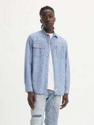 Levi's Koszula dżinsowa "Auburn Worker" - Relaxed fit - w kolorze błękitnym rozmiar: XL. Niebieskie koszule męskie Levi's, s, bez wzorów, z bawełny, bez kołnierzyka, bez ramiączek. Za 137.42 zł.