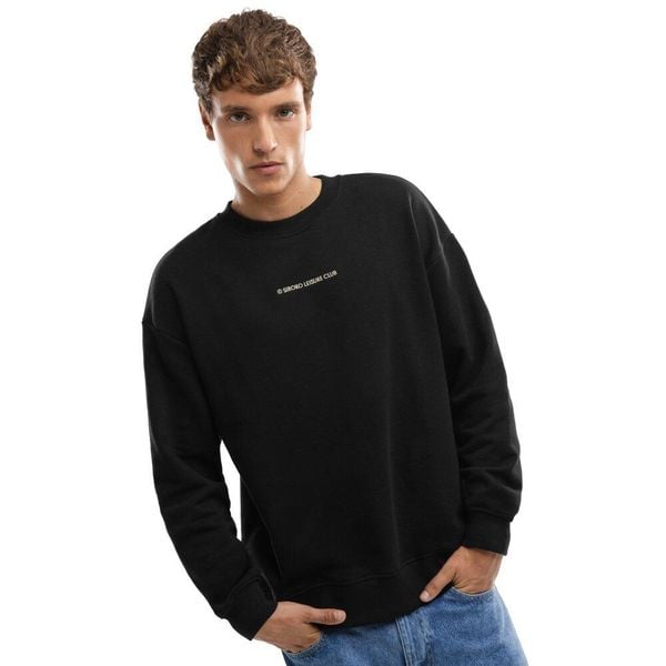 Męska bluza z bawełny organicznej Lifestyle Siroko Relax Black. Czarne bluzy bez kaptura męskie SIROKO, m, z bawełny. Za 211.00 zł.