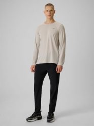 4F Spodnie do biegania szybkoschnące męskie - czarne S. Czarne spodnie materiałowe męskie 4f, bez wzorów, z tkaniny. Za 229.99 zł.