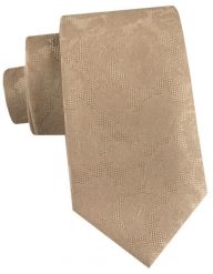 Męski Krawat - Złoto-beżowy z Fakturą Materiału - Alties. Brązowe krawaty i muchy męskie Alties, bez wzorów, z tkaniny, eleganckie. Za 55.00 zł.